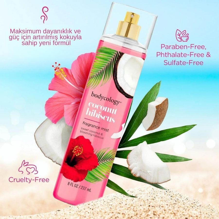 Bodycology Coconut Hibiscus Fragrance Mist Hindistanceviz ve Hibiskus Kokulu Kadın Vücut Spreyi - 5