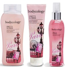 Bodycology Pretty In Paris Kişisel Bakım Seti ( Vücut Spreyi 237ml + duş jeli 473ml + krem 227ml) - Bodycology