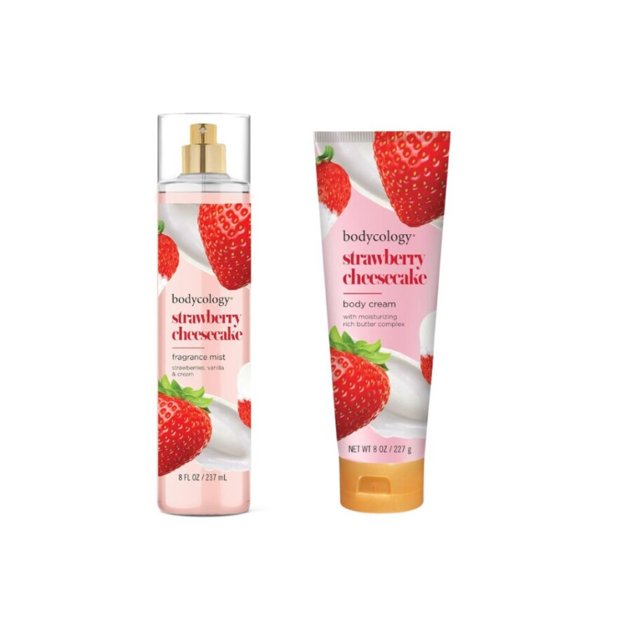 Bodycology Strawberry Cheesecake Çilekli Kadın Vücut Spreyi + Vücut Kremi Seti - 1