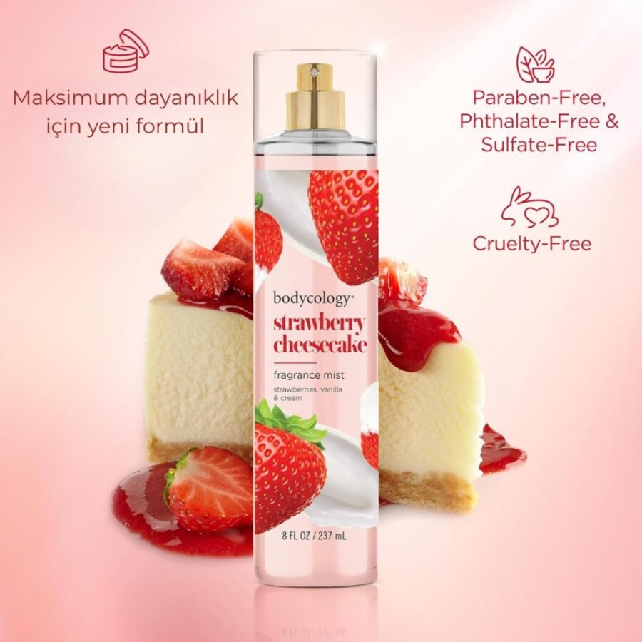 Bodycology Strawberry Cheesecake Fragrance Çilekli Kadın Vücut Spreyi - 4