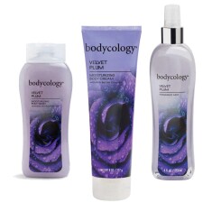 Bodycology Velvet Plum Kişisel Bakım Seti ( Vücut Spreyi 237ml + duş jeli 473ml + krem 227ml) - Bodycology