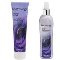 Bodycology Velvet Plum Parfümlü Vücut Spreyi ve Bakım Kremi Seti (sprey237ml+krem227g) - Bodycology