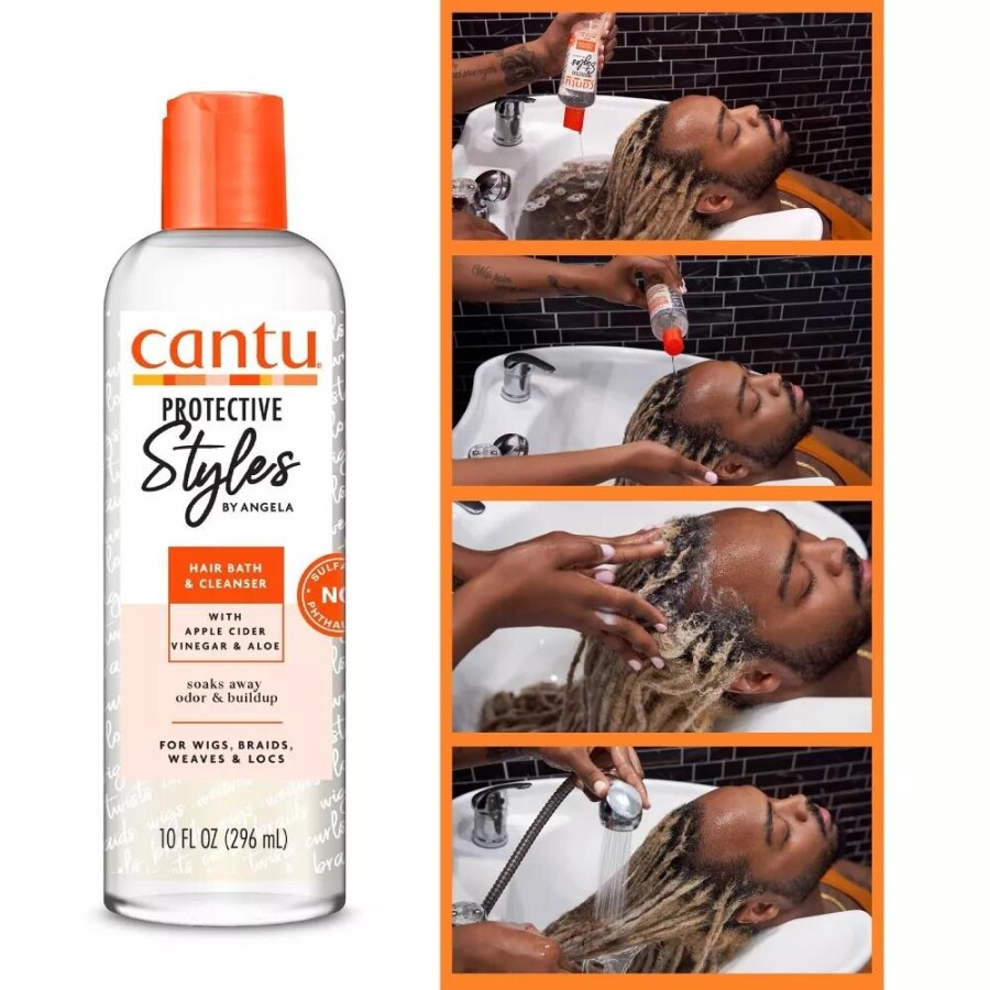 Cantu Angela Koruyucu Stiller Peruk, Örgülü, Rasta, Postiş, Kıvırcık Saç Temizleyici Ve Arındırıcı 296 ml - 4