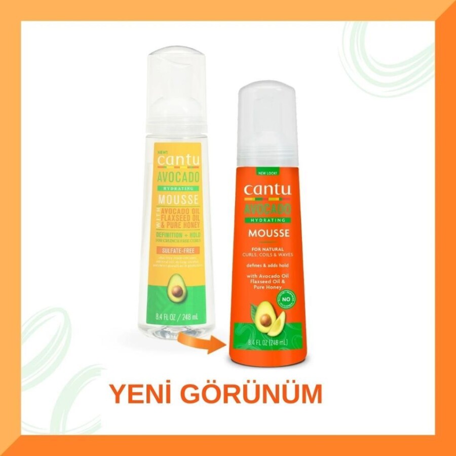 Cantu Avocado Hydrating Nemlendirici Şekillendirici Saç Köpüğü 248 ml Kıvırcık ve Dalgalı Saçlar - 3