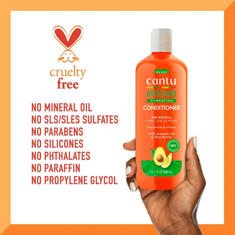 Cantu Avokado Kıvırcık ve Dalgalı Saçlar İçin Nemlendirici Saç Kremi 400 mL - 4