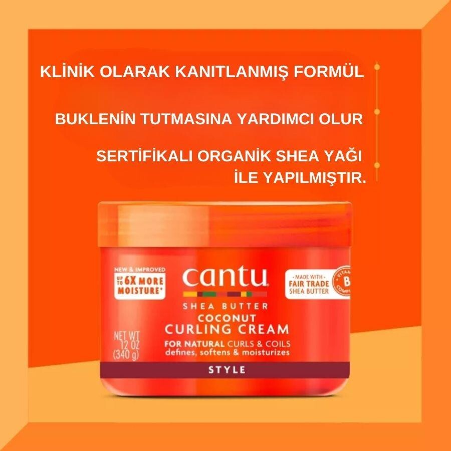 Cantu Kıvırcık ve Dalgalı Saçlar İçin Hindistan Cevizli Bukle Belirginleştirici Saç Kremi 340 gr - 4