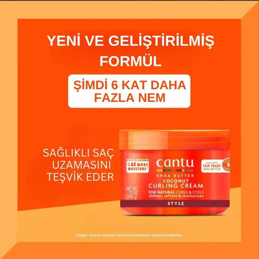 Cantu Kıvırcık ve Dalgalı Saçlar Hindistancevizli Bukle Belirginleştirici Saç Kremi 340 gr - 5