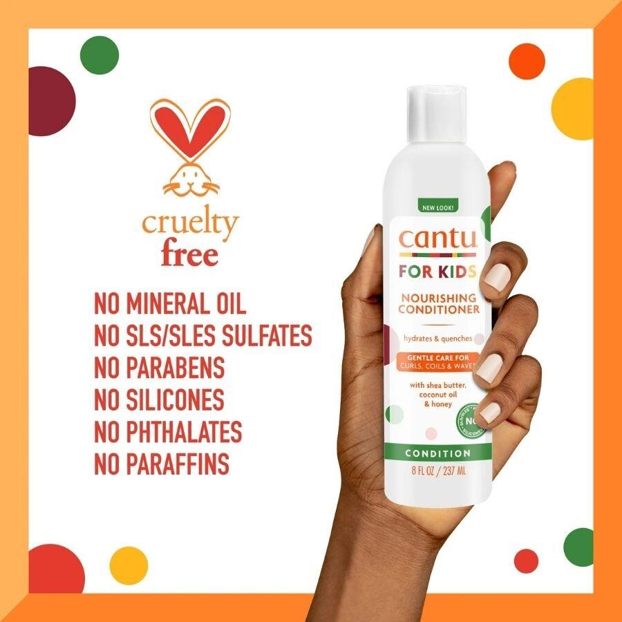 Cantu Kids Kıvırcık ve Dalgalı Saçlı Çocuklar İçin Saç Bakım Kremi 237 mL - 3