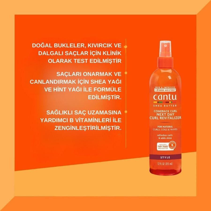 Cantu Doğal Saçlar İçin Bukleleri Geri Getiren Saç Spreyi 355 mL - 3