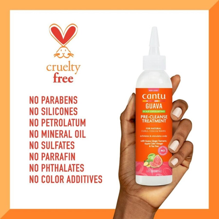 Cantu Guava & Ginger Kıvırcık ve Dalgalı Saçlar için Saç Derisi Arındırıcı Ön Temizleme Bakımı 180ml - 6