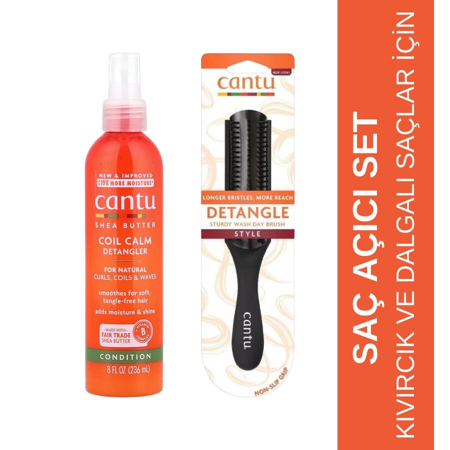 Cantu Kolay Saç Tarama Spreyi 237 mL + Saç Açıcı Tarak - 1