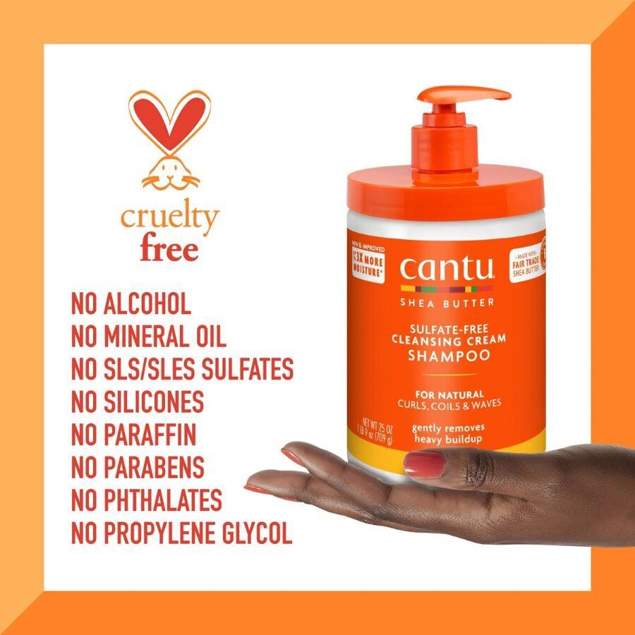 Cantu Shea Yağı Doğal Saçlar İçin Sülfat İçermeyen Temizleyici Krem Şampuan 709 gr - 5