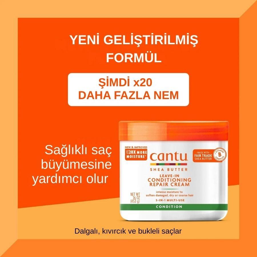 Cantu Durulanmayan Saç Bakım ve Onarıcı Krem 453 gr- Kıvırcık ve Dalgalı Saçlar - 2