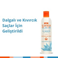 Cantu Weightless Ağırlaştırmayan 15+ Etki Günlük Durulanmayan Saç Bakım Kremi (236 ml)- Kıvırcık, Dalgalı Saç - 2