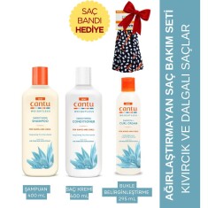 Cantu Weightless Ağırlaştırmayan Şampuan+Saç Kremi+ Bukle Kremi -Saç Bandı Hediye - 1