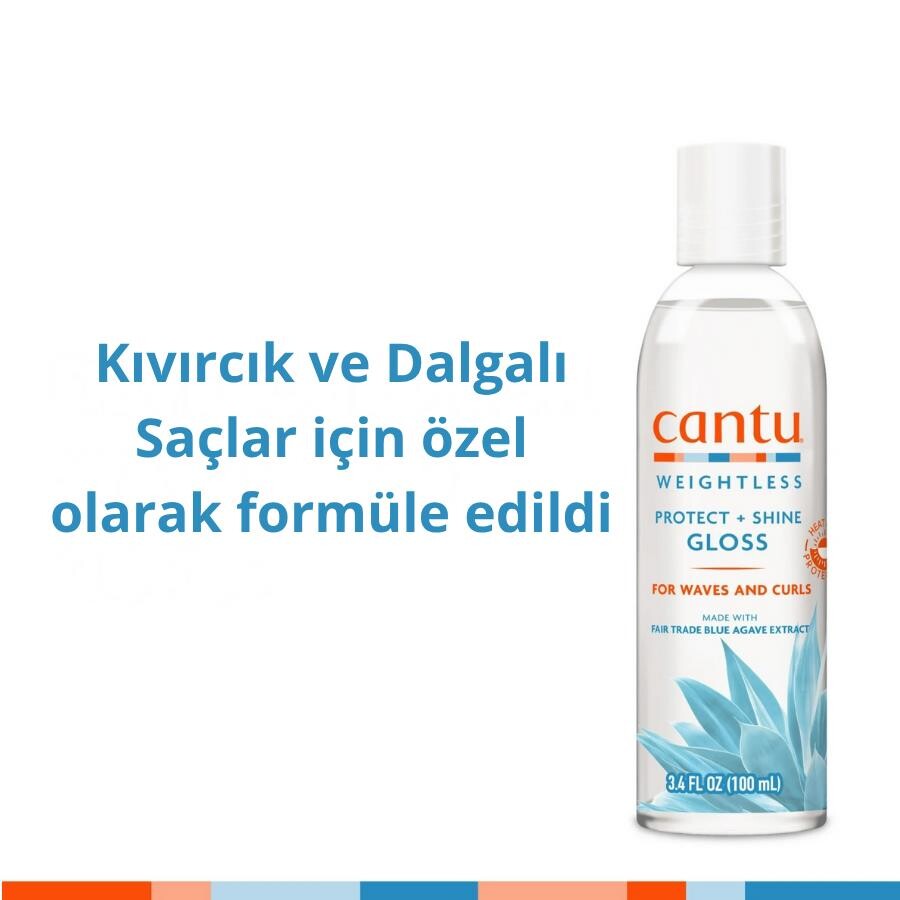 Cantu Weightless Ağırlaştırmayan Isı Koruyucu ve Parlaklık Veren Saç Serumu - Dalgalı ve Kıvırcık Saçlar 100 mL - 2