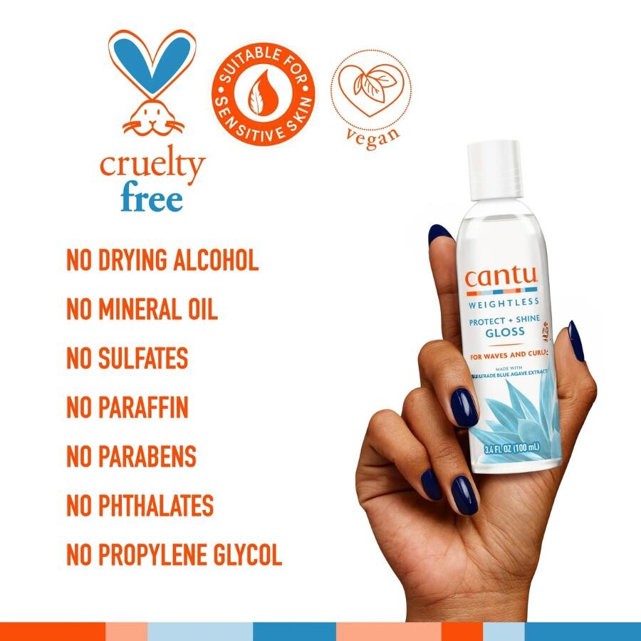 Cantu Weightless Ağırlaştırmayan Isı Koruyucu ve Parlaklık Veren Saç Serumu - Dalgalı ve Kıvırcık Saçlar 100 mL - 4