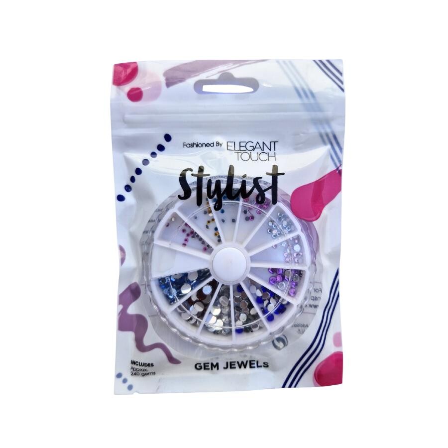 Elegant Touch Stylist Nail Art Taş Seti 12 Farklı Renk 240 Adet - 1