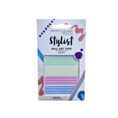 Elegant Touch Neon Tırnak Sticker Seti – Renkli Şerit Bant - Elegant