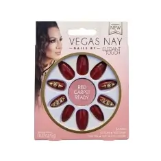 Elegant Touch Takma Tırnak – Taş Detaylı, Bordo Renk, 24 Adet - Elegant