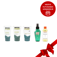 Erkek Bakım ve Hediye Seti – Yüz Temizleme, Sakal Yağı, Vücut Spreyi - Rock Face