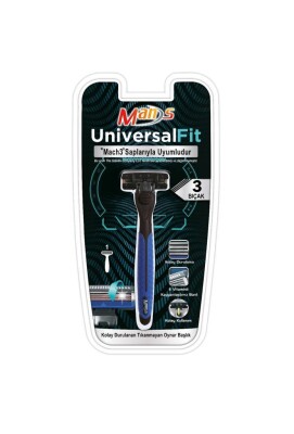 UniversalFit 3 Bıçaklı Sistem Tıraş Bıçağı- Kayganlaştırıcı Bantlı Ve Kolay Durulanan Seramik Kaplı Bıçaklar - 1