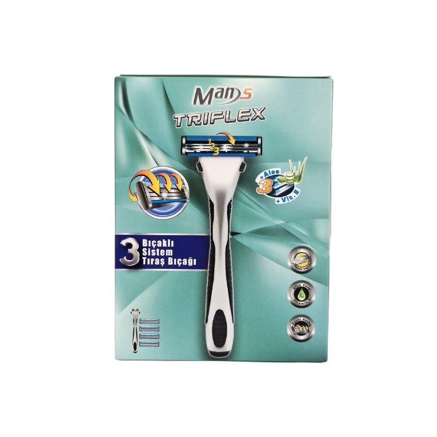 Man's Triflex 3 Bıçaklı Erkek Tıraş Bıçağı Sapı ve 4 Yedek Başlık - 1