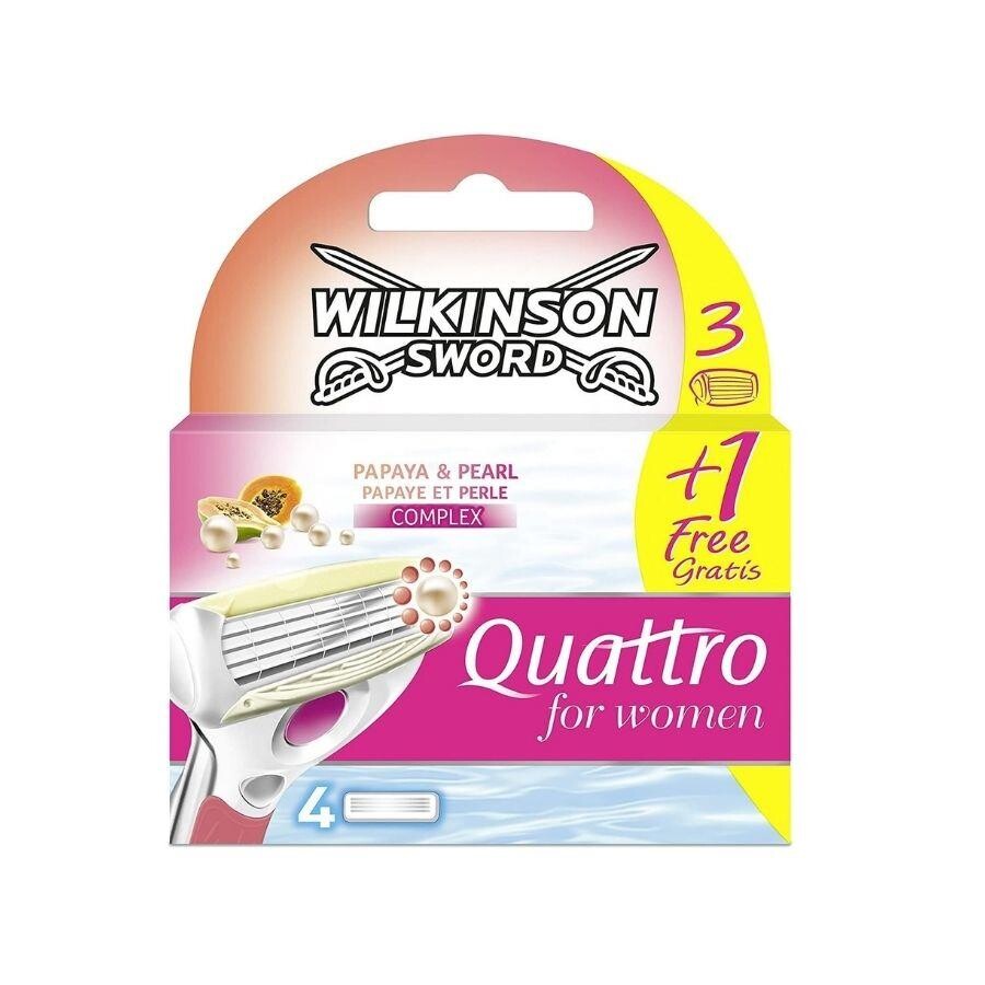Wilkinson Sword Quattro Kadın Tıraş Bıçağı 3+1 Yedek Kartuşu - 1