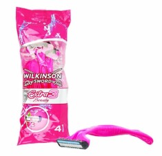 Wilkinson Extra 3 Beauty - Oynar Başlıklı Kullan At Tıraş Bıçağı 4'lü Paket Toptan - Koli İçi: 20 Adet (7,44 TL Adet Fiyatı) - 3