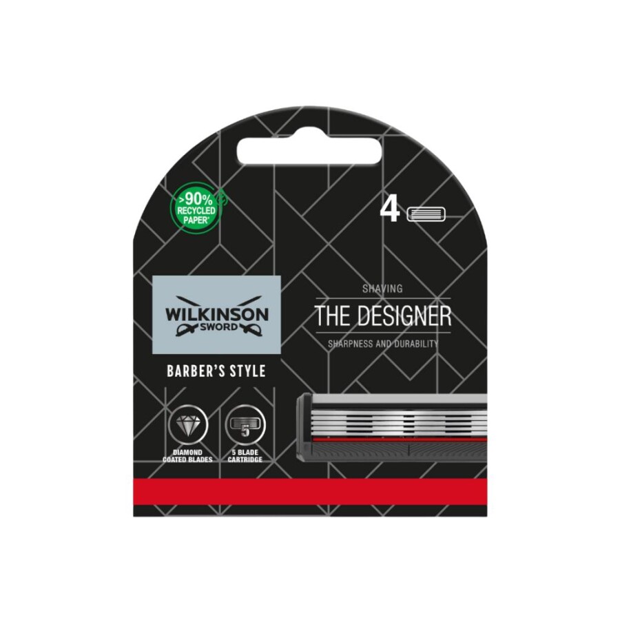 Wilkinson Sword Barber's Style The Designer Tıraş Bıçağı Kartuşu- 4 Adet - 1