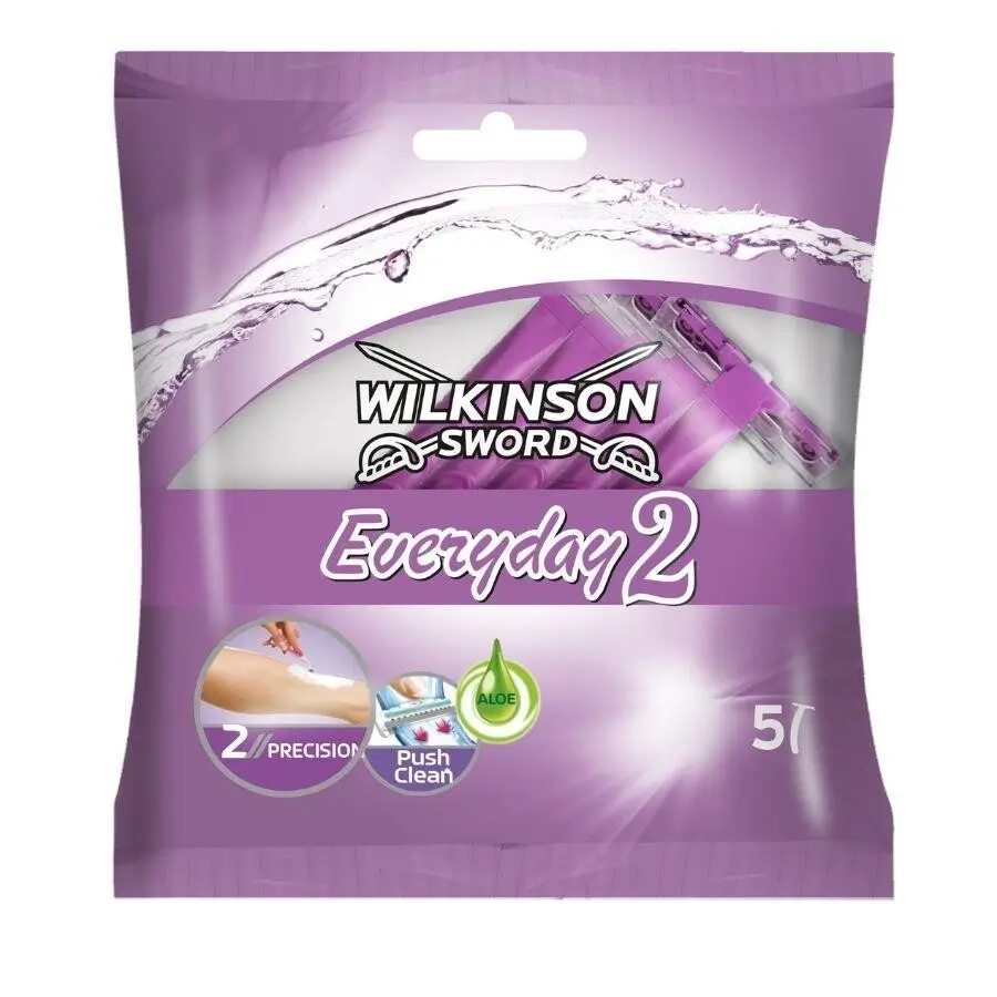 Toptan Wilkinson Sword Everyday 2,' Çift Bıçaklı Kadın Kullan At Tıraş Bıçağı 5 Adet - 1
