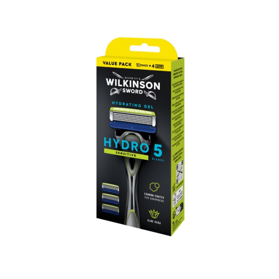 Wilkinson Sword Hydro 5 Sensitive Aloe Veralı Tıraş Bıçağı Sapı + 4 Yedek Kartuş - 2