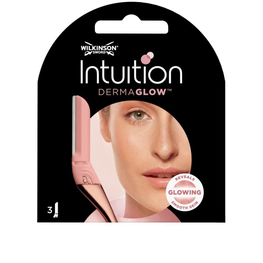 Wilkinson Sword Intuition Dermaglow Kadın Yüz Usturası 3 Yedek Başlığı - 1