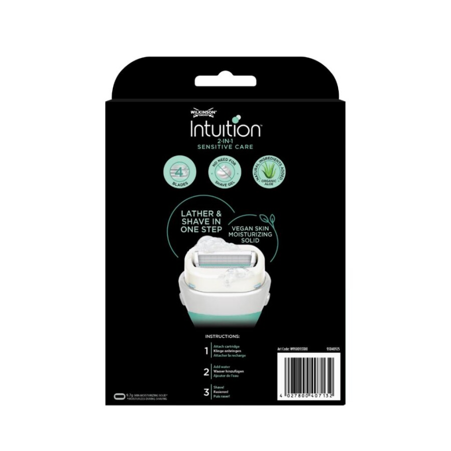 Wilkinson Sword Intuition Sabunlu 4 Bıçaklı Tıraş Bıçağı Sapı + 3 Yedek Başlık - 2