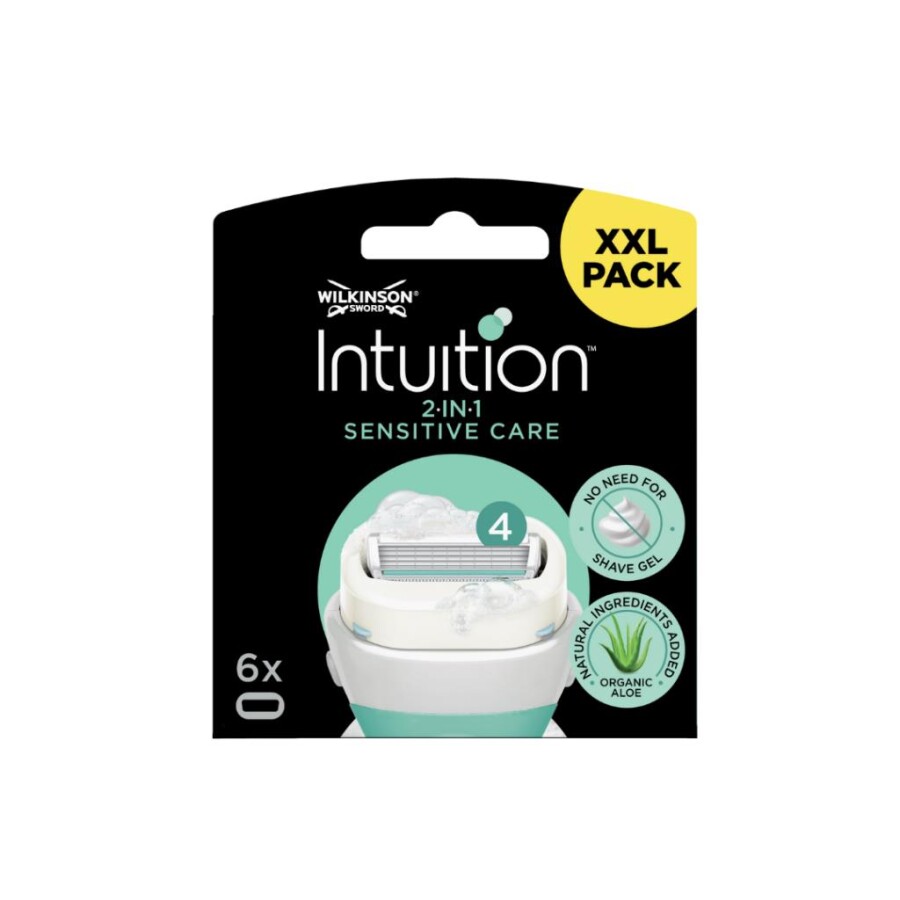 Wilkinson Sword Intuition Sensitive Care Kendinden Sabunlu Kadın Tıraş Bıçağı Kartuşu | XXL 6 Yedek Başlık - 1