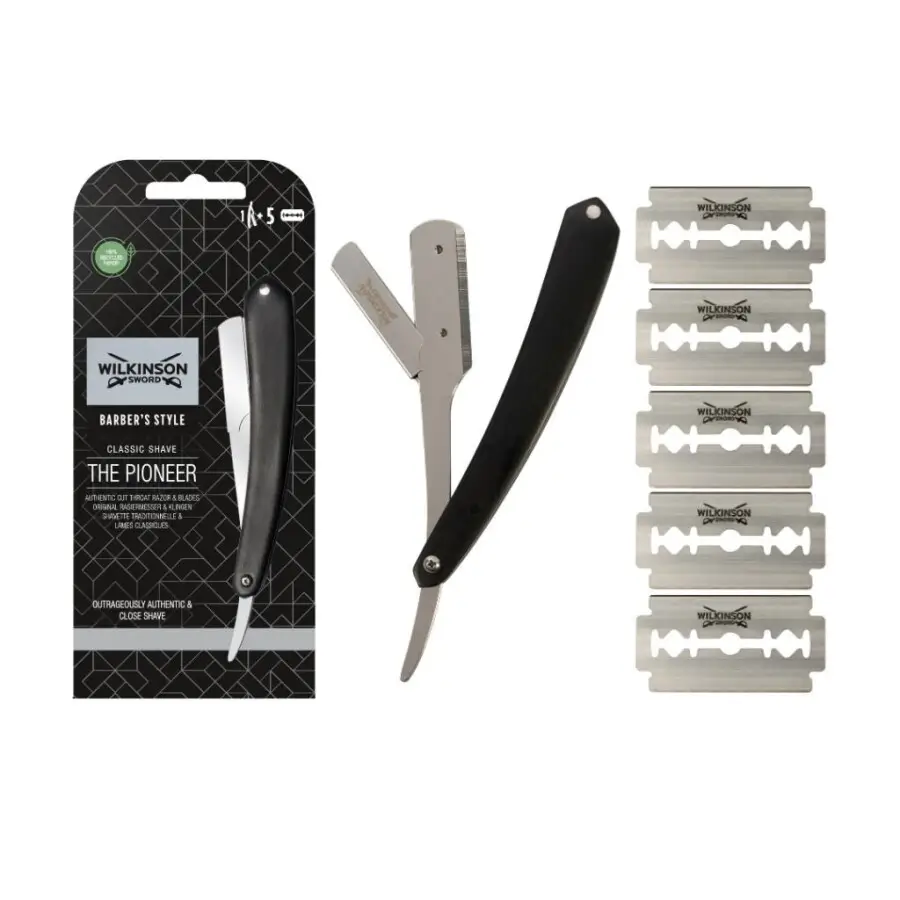 Wilkinson Sword The Pioneer Cut Throat Ustura – Ahşap Saplı Klasik Tıraş Usturası + 5 Yedek Bıçak - 2