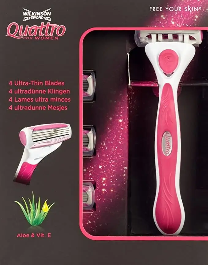 Wilkinson Sword Quattro Kadın Tıraş Bıçağı + 3 Yedek Başlık – Pürüzsüz ve Hassas Tıraş Deneyimi - 2