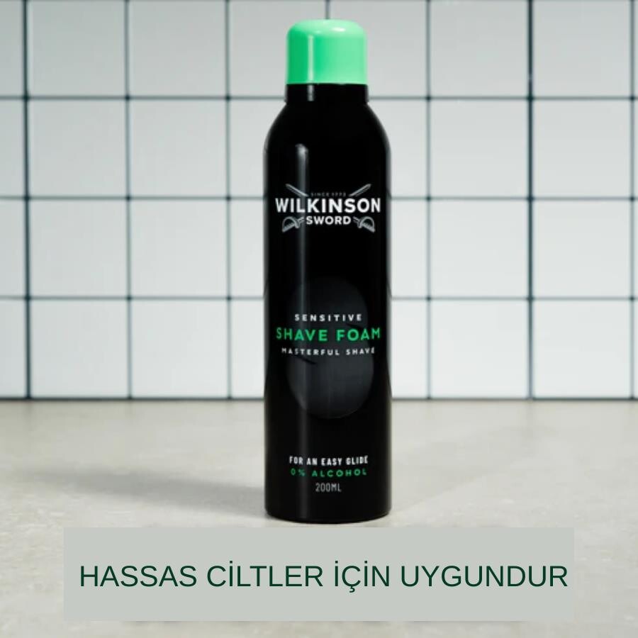 Wilkinson Sword Sensitive Tıraş Köpüğü 200 ml - Hassas Ciltler, 0 Alkol - 5