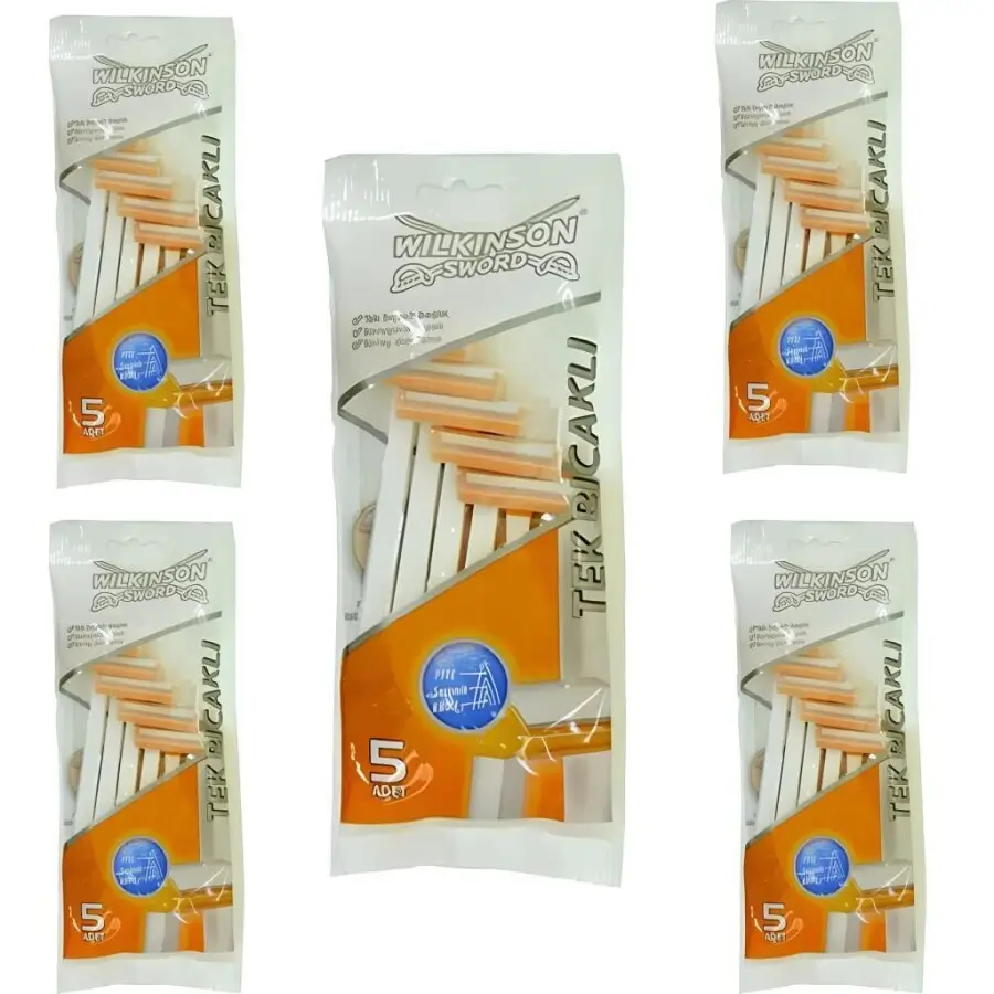 Wilkinson Sword Tek Bıçaklı Erkek Kullan At Tıraş Bıçağı 5 x 5 Adet - 1