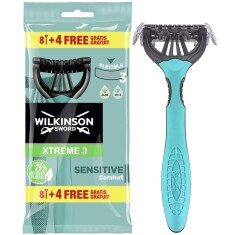 Wilkinson Sword Xtreme 3 Sensitive 8+4 Üç Bıçaklı Erkek Kullan At Tıraş Bıçağı - Wilkinson Sword