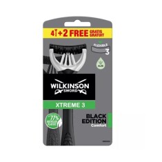 Wilkinson Sword Xtreme 3 Black Edition Comfort Erkek Kullan At Tıraş Bıçağı 4+2 - Wilkinson Sword