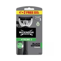 Wilkinson Sword Xtreme 3 Black Edition Comfort Erkek Kullan At Tıraş Bıçağı 4+2 - Wilkinson Sword