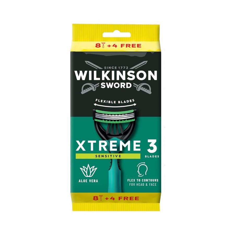 Wilkinson Sword Xtreme 3 Sensitive 8+4 Adet Erkek Tıraş Bıçağı- Hassas Ciltler - 1